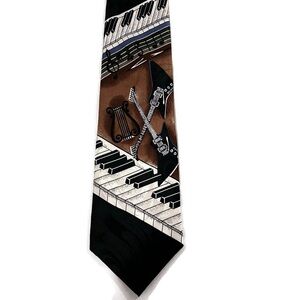 Upbeat Roffe Music Teacher Vintage NeckTie Piano Guitar Music Teacher Notes Keys
